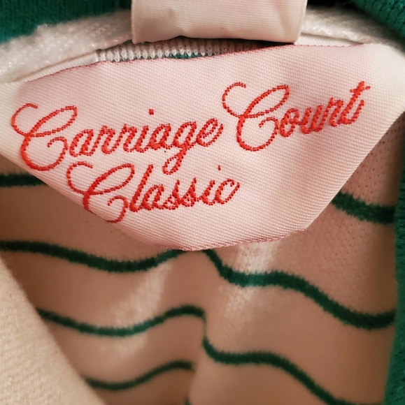 Mens VINTAGE Carriage Court Classic Striped Polo Shirt size L - Picture 3 of 3